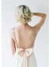 V Neck Rose Gold Sequin Chiffon Stunning Wedding Dress